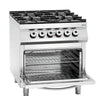 Gas stove, 4 burners,el. oven,2/1GN