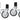 Swivel castors 4A for work tables