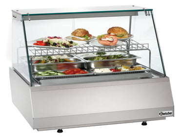 Refr. display 2/1 GN, straight glass