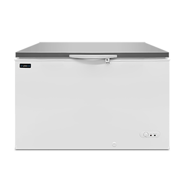 Gefriertruhe | 395L | Weiß/Edelstahl | -18°C bis -25°C | statisch Kühlung
