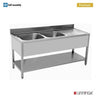 180x70xH85cm – 2 Spültische links