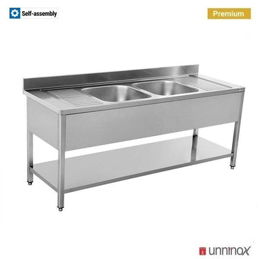 200x70xH85cm – 2 Spültische Mittel