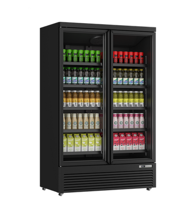 Kühlschrank | 1081L | Schwarz | 0°C bis +10°C | Umluft Kühlung | gebremst Rollen