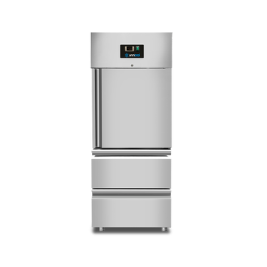Kühlschrank – 1 Tür – GN 2/1 – 650 Liter – 1 Halbtür und 2 Schubladen