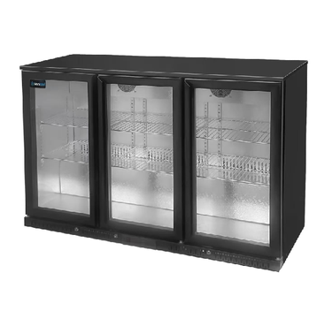 Barkühlschrank Schwarz 3 Türen - 1350x525xH900mm