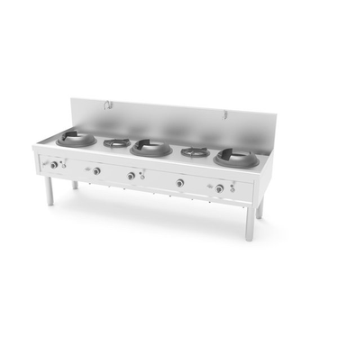 Wok-Herd | Gas | 3 Wok Brenner & 2 Soup Brenner | 100.9kW | 2450x850x1100mm
