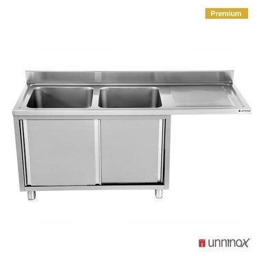 Spülmaschine Spültisch 160x70xH85 2 Becken links