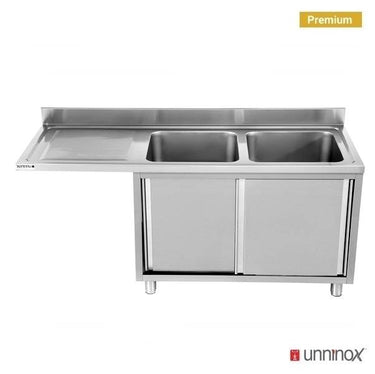 Spülmaschine Spültisch 200x70xH85 2 Becken rechts