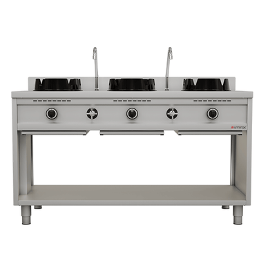 Wokstove | Gas Wok-Herd - 3x15 kW - 3 Koch Zone