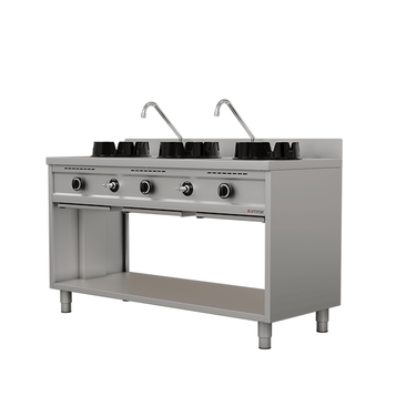 Wokstove | Gas Wok-Herd - 3x15 kW - 3 Koch Zone