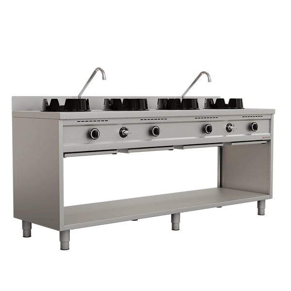Wokherd Gas-Wokherd – 4×15 kW – 4 Kochzonen
