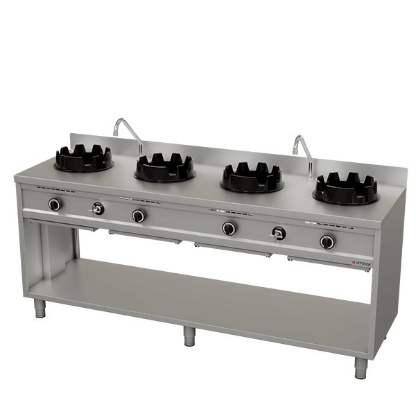 Wokherd Gas-Wokherd – 4×15 kW – 4 Kochzonen