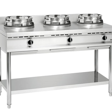 Wok cooker, 3 burners