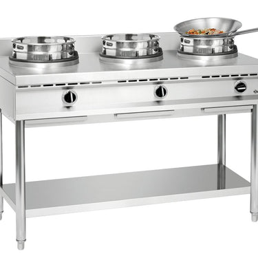 Wok cooker, 3 burners
