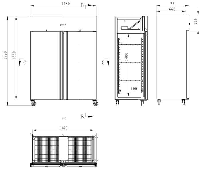 Buzdolabı – 2 kapılı – 1200Ltr