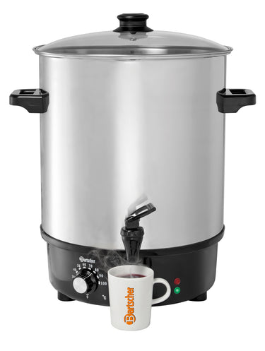 Mulled wine pot, bl.w. canner 30L, SS