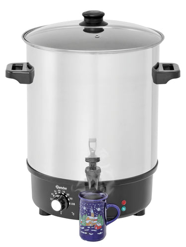 Mulled wine pot, bl.w. canner 30L, SS