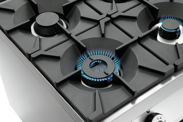 Gas stove, 4 burners,el. oven,2/1GN