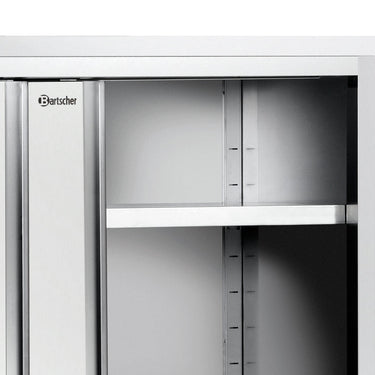 Schrank 700, B1400, 2 Schiebetüren, Edelstahl