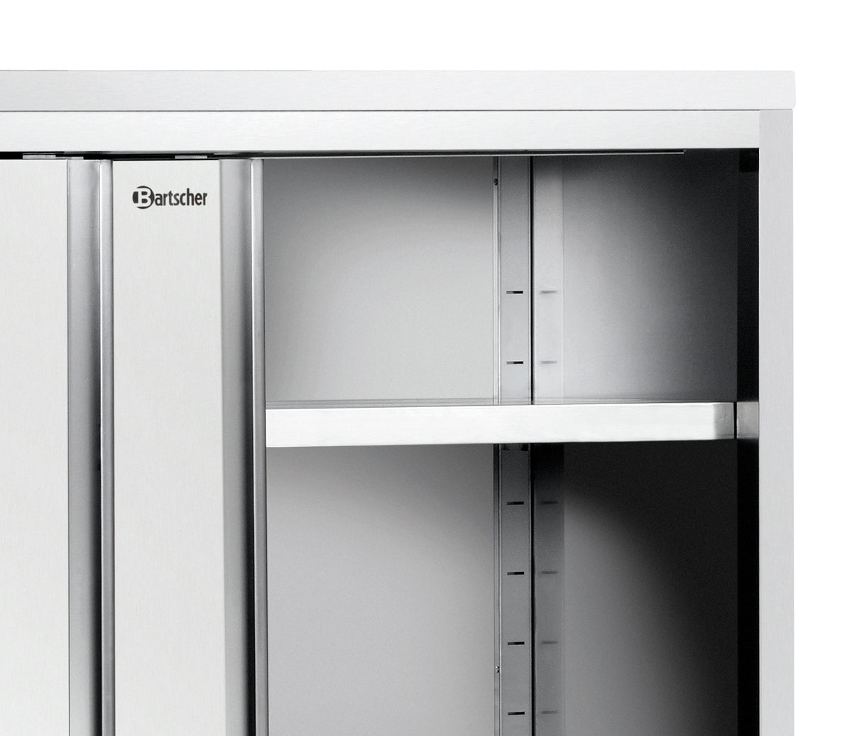 Dolap 700, B1400, 2 sürgülü kapı, paslanmaz çelik