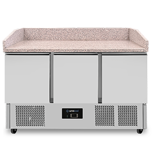 Pizza-Werkbank 350 L 3 Türen (1/1 GN) +2 °C bis +8 °C