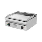 Elektro-Grillplatte – 1/2 glatt + 1/2 gerillt CHROM – E70GP20B+GSC