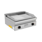 Elektro-Grillplatte – 1/2 glatt + 1/2 gerillt CHROM – E70GP20B+GSC