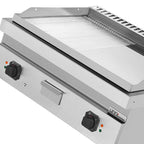 Elektro-Grillplatte – 1/2 glatt + 1/2 gerillt CHROM – E70GP20B+GSC