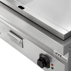 Elektro-Grillplatte – 1/2 glatt + 1/2 gerillt CHROM