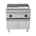 Elektro-Grillplatte – 1/2 glatt + 1/2 gerillt CHROM