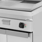 Elektro-Grillplatte – 1/2 glatt + 1/2 gerillt CHROM