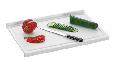 Cutting board PE, stop-edge, white