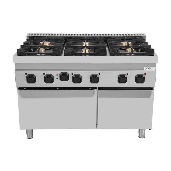 Gasherd mit Elektro-Backofen – 6 Brenner – E70FGO30-K