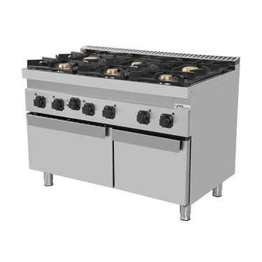 Gasherd mit Elektro Backofen – 6 Brenner – E70FGO30-K