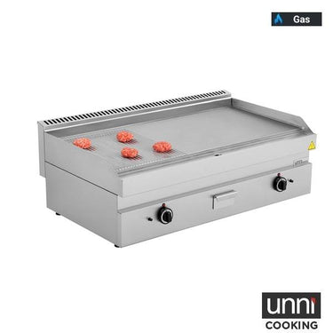 Gas-Grillplatte – 1/3 gerillt – 2/3 glatt