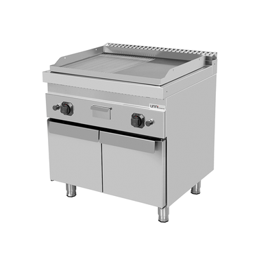 Arbeitstischs Kategorie 1 | Grillplatte Platte Gas – 1/2 glatt + 1/2 gerillt - G70GP20+GS-K