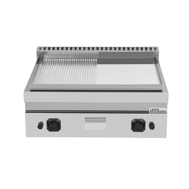 Grillplatte Platte Gas – 1/2 glatt - 1/2 gerillt verchromt – G70GP20B+GSC
