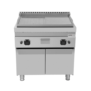 Arbeitstischs Kategorie 1 | Grillplatte Platte Gas – 1/2 glatt + 1/2 gerillt - G70GP20+GS-K