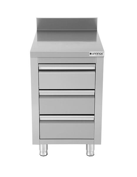 Drawer cabinet with 3 drawers & upstand, depth 60 cm (WT-506085-S3D)