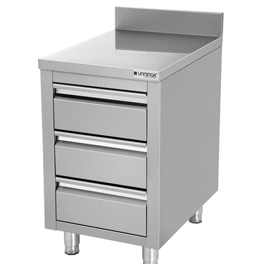 Schubladenschrank mit 3 Schubladen & Aufkantung, Tiefe 60 cm (WT-506085-S3D)