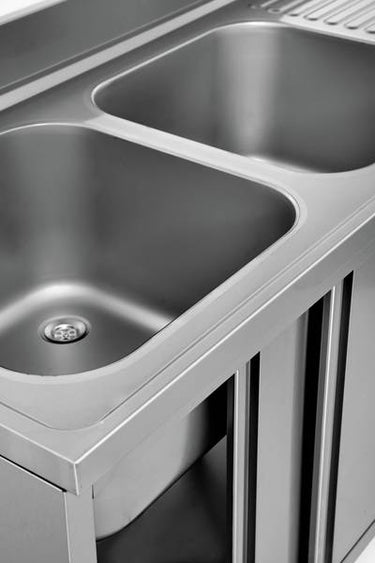 Spülmaschine Spültisch 160x70xH85 2 Becken rechts
