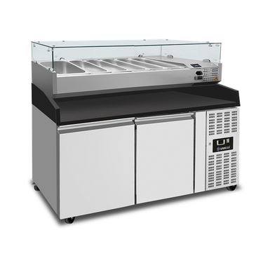 Pizza Counter 2 Doors – 151x80x100cm + BLACK