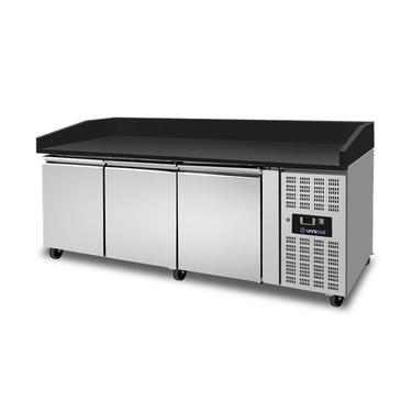 Pizza Counter 3 Doors – Black Granit - 202x80x100cm