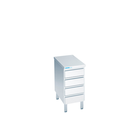 Drawer unit with 4 drawers worktop, downturned on all sides 400 × 700 × 850-900 mm