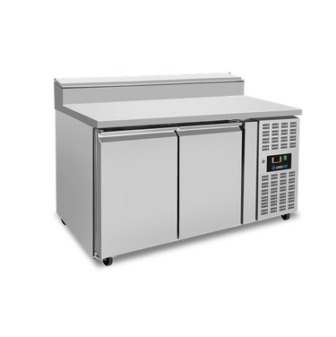 Saladette | 2 Türen (1/1 GN) | Aufsatz 6× 1/3 GN | +2°C bis +8°C | Umluft Kühlung | Klapp Deckel