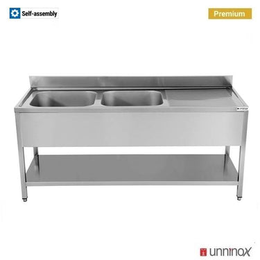 200x70xH85cm – 2 Spültische links