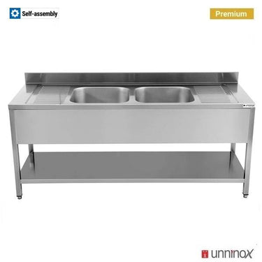200x70xH85cm – 2 Spültische Mittel