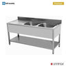 180x70xH85cm – 2 Spültische rechts