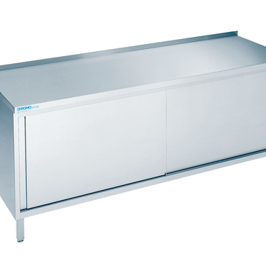 Sürgülü kapılı çalışma dolabı, tezgâh tablası, arkadan kalkık 1600 × 600 × 850-900 mm