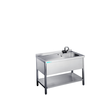 Spültisch mit 1 Becken rechts Spülenabdeckung mit Unterbau,Zwischenboden 1200 × 600 × 850-900 mm